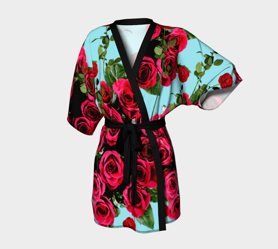 roses blue Kimono