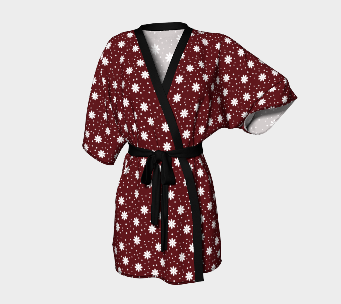 floral dots maroon Kimono