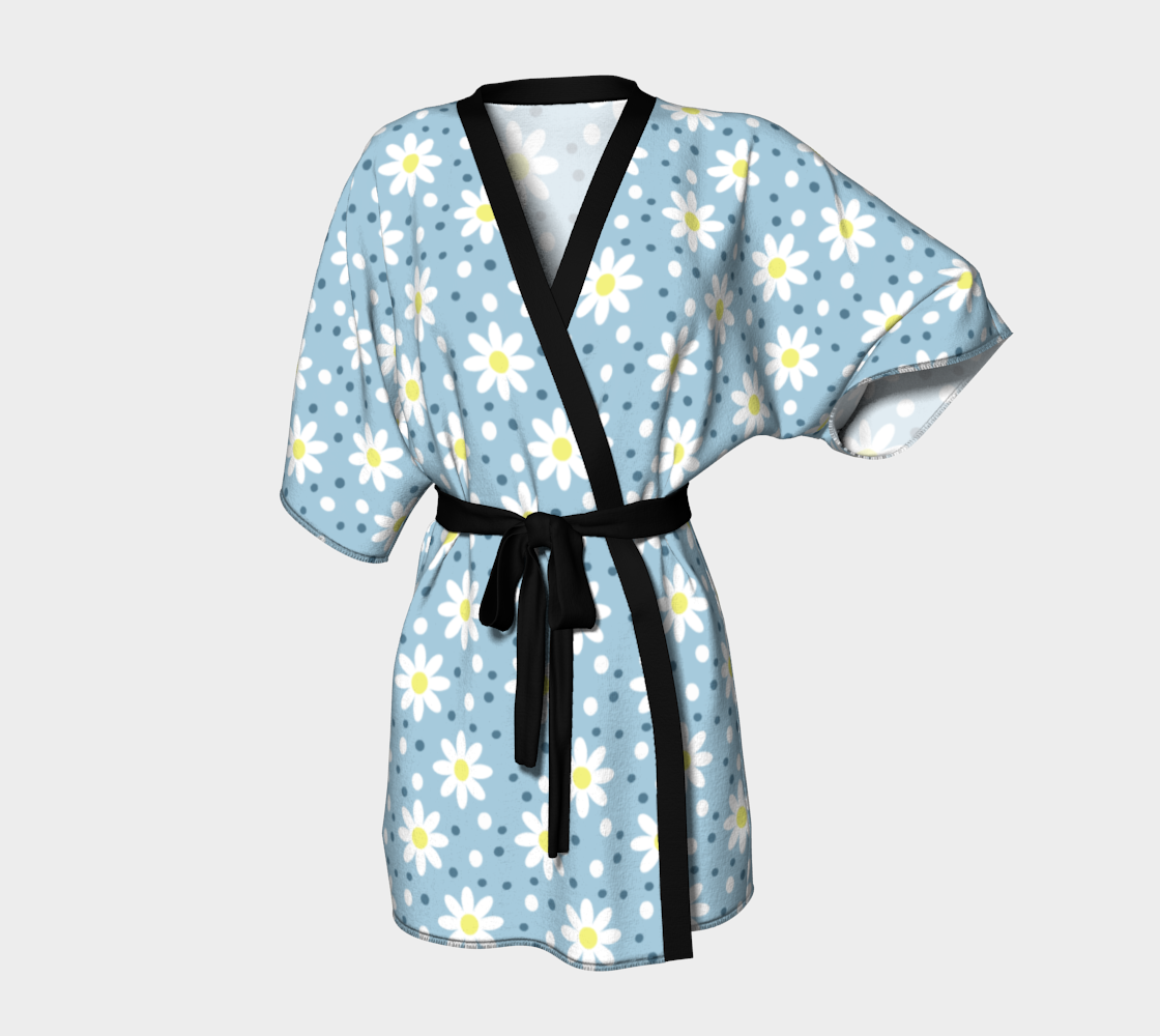 daisy dots light blue Kimono