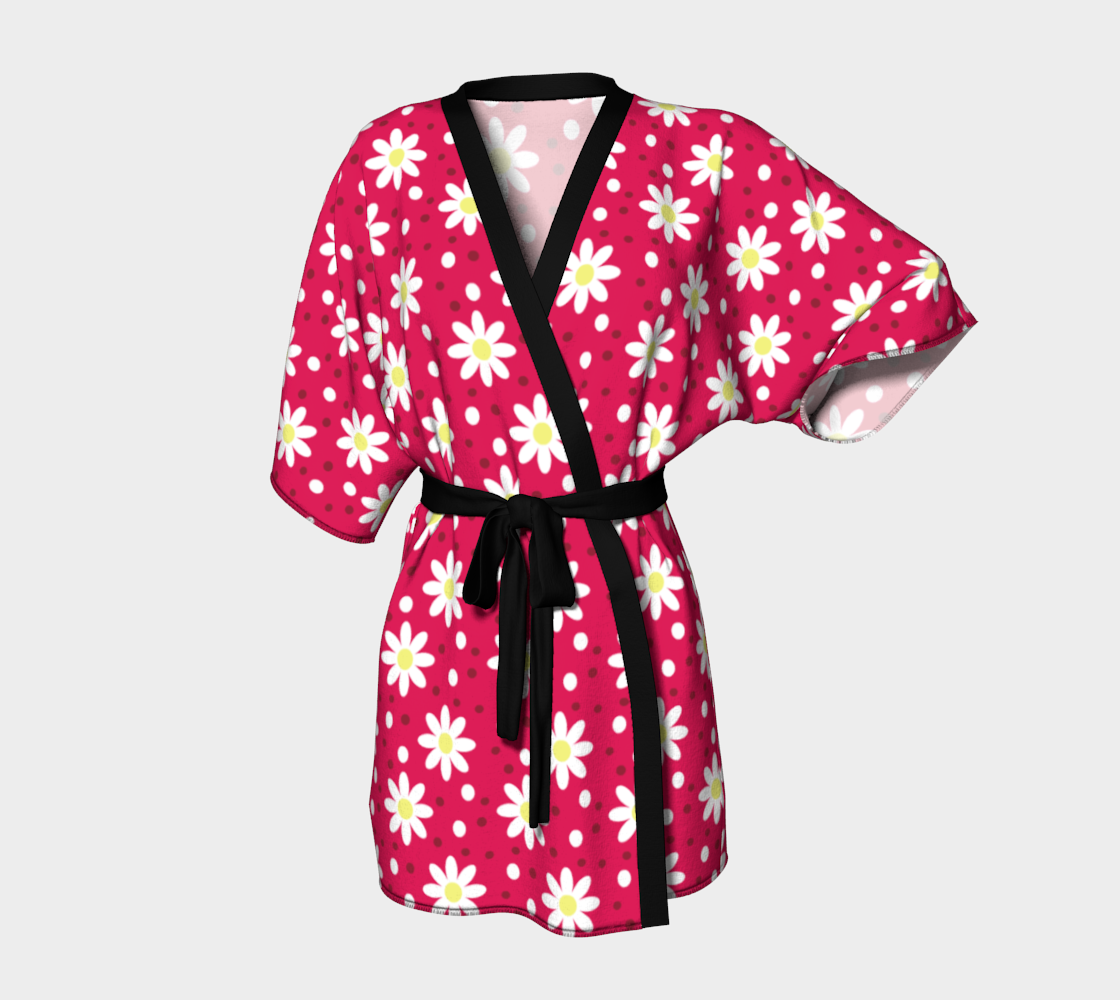 daisy dots light red Kimono