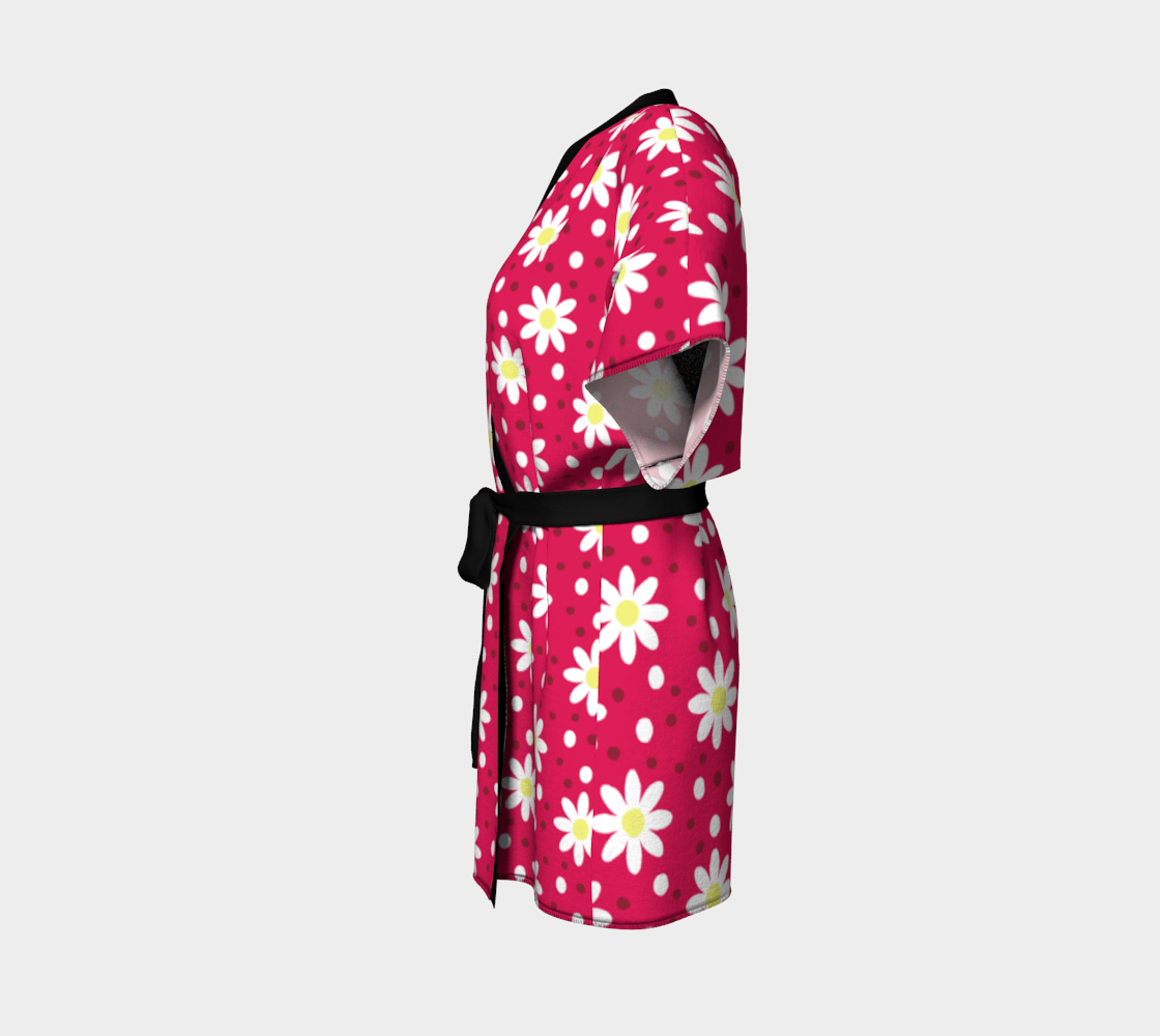 daisy dots light red Kimono