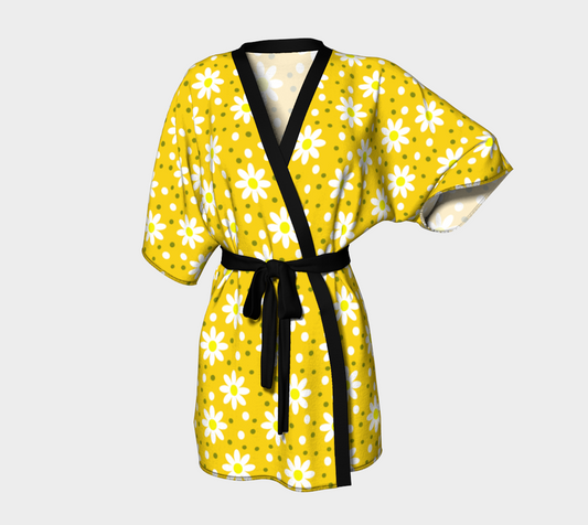 daisy dots yellow  Kimono