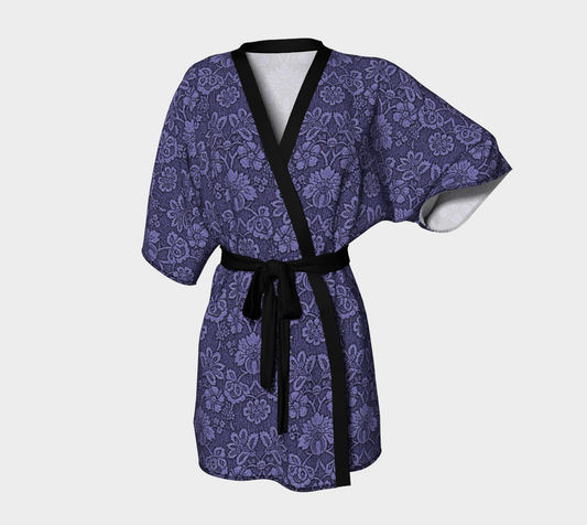 damask purple Kimono