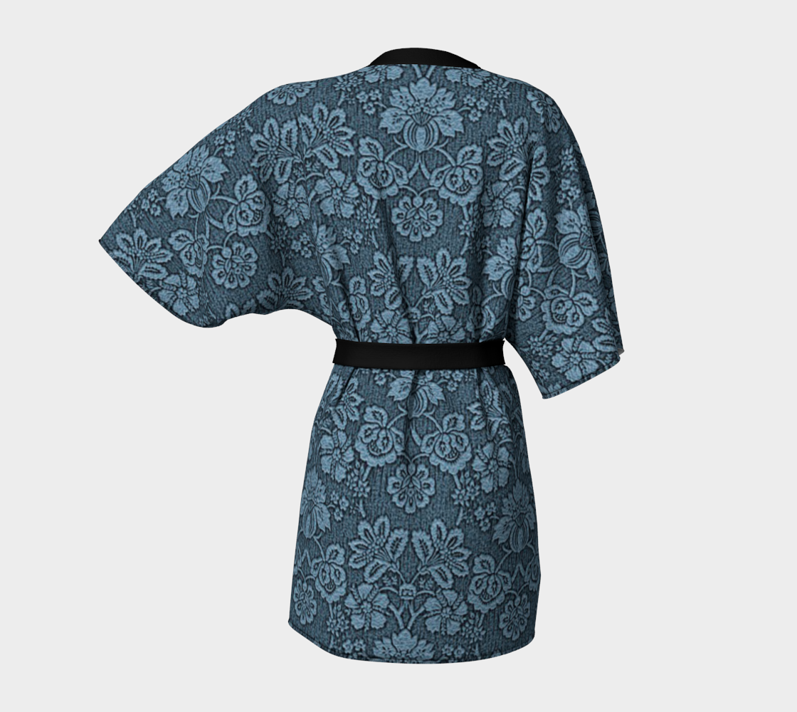 damask blue Kimono