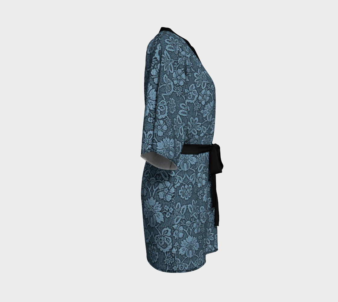 damask blue Kimono