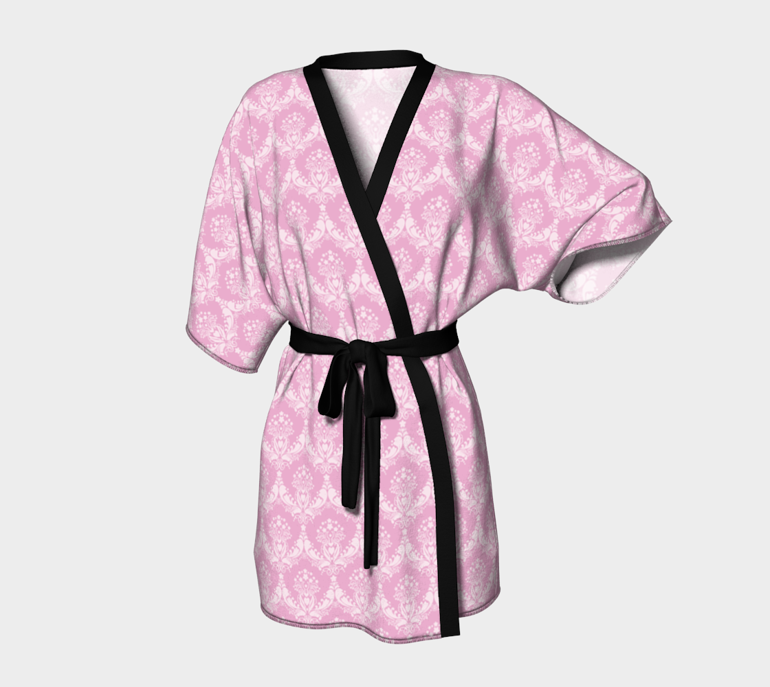 damask pink Kimono