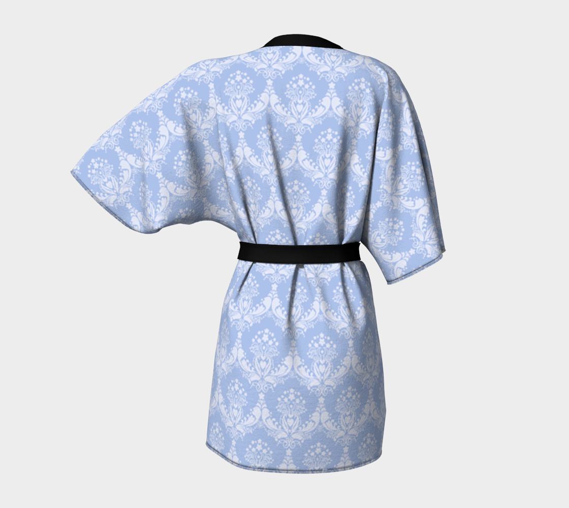 damask light blue Kimono