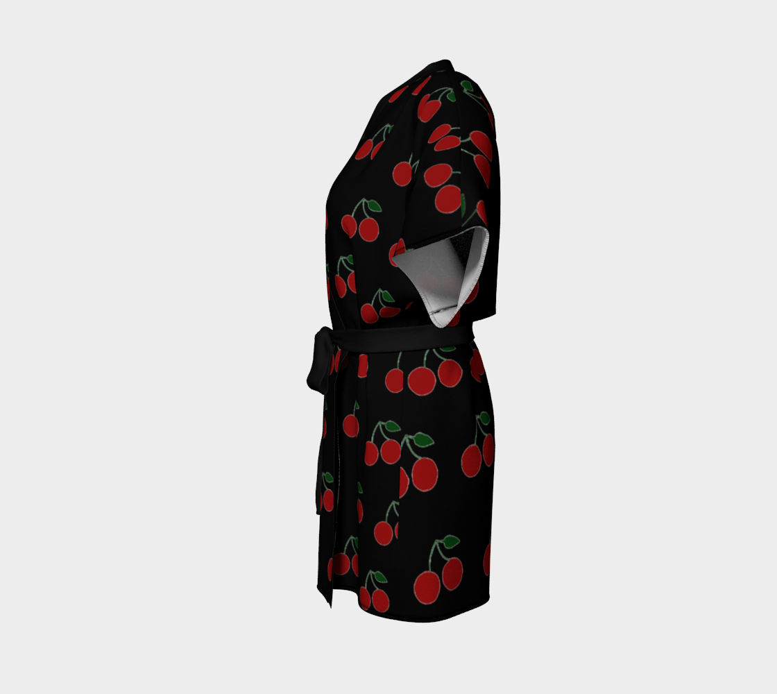 cherries black Kimono