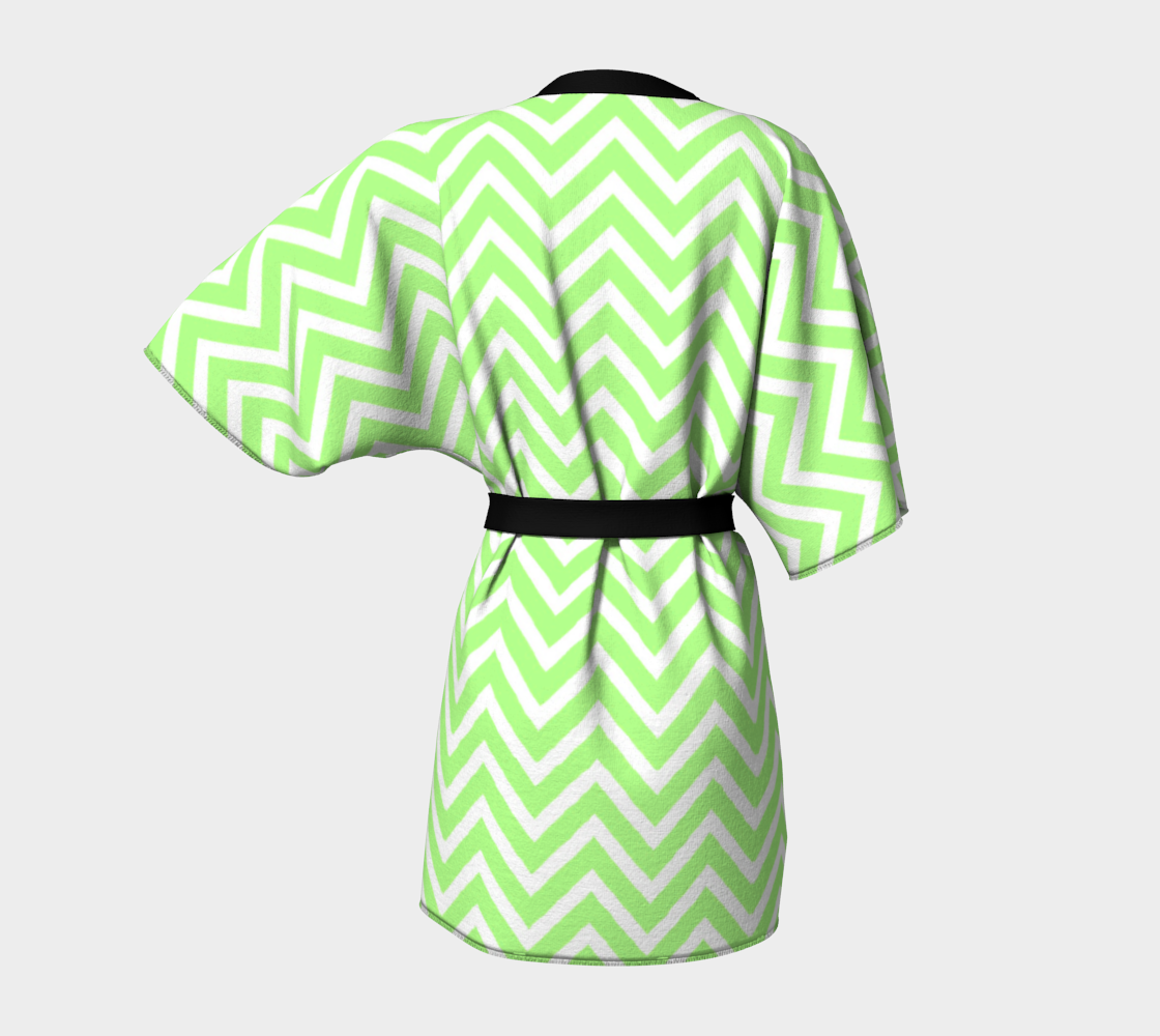 green chevron draped Kimono