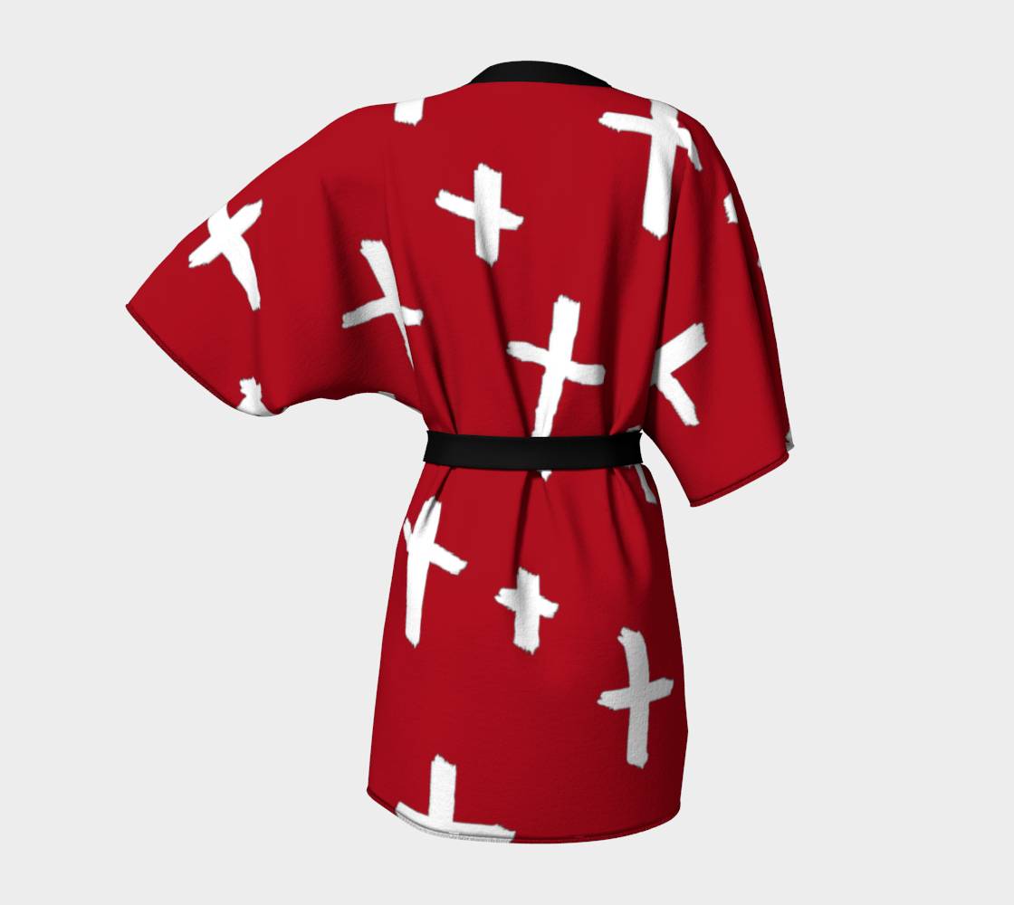 red white cross Kimono