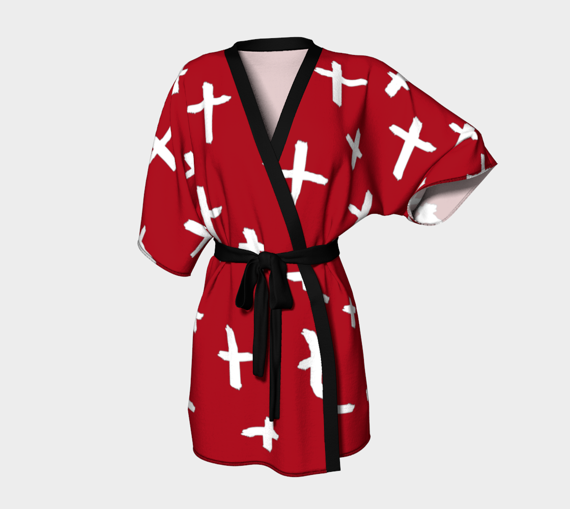 red white cross Kimono