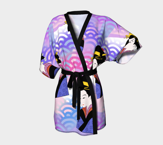 japanese abstract blue Kimono