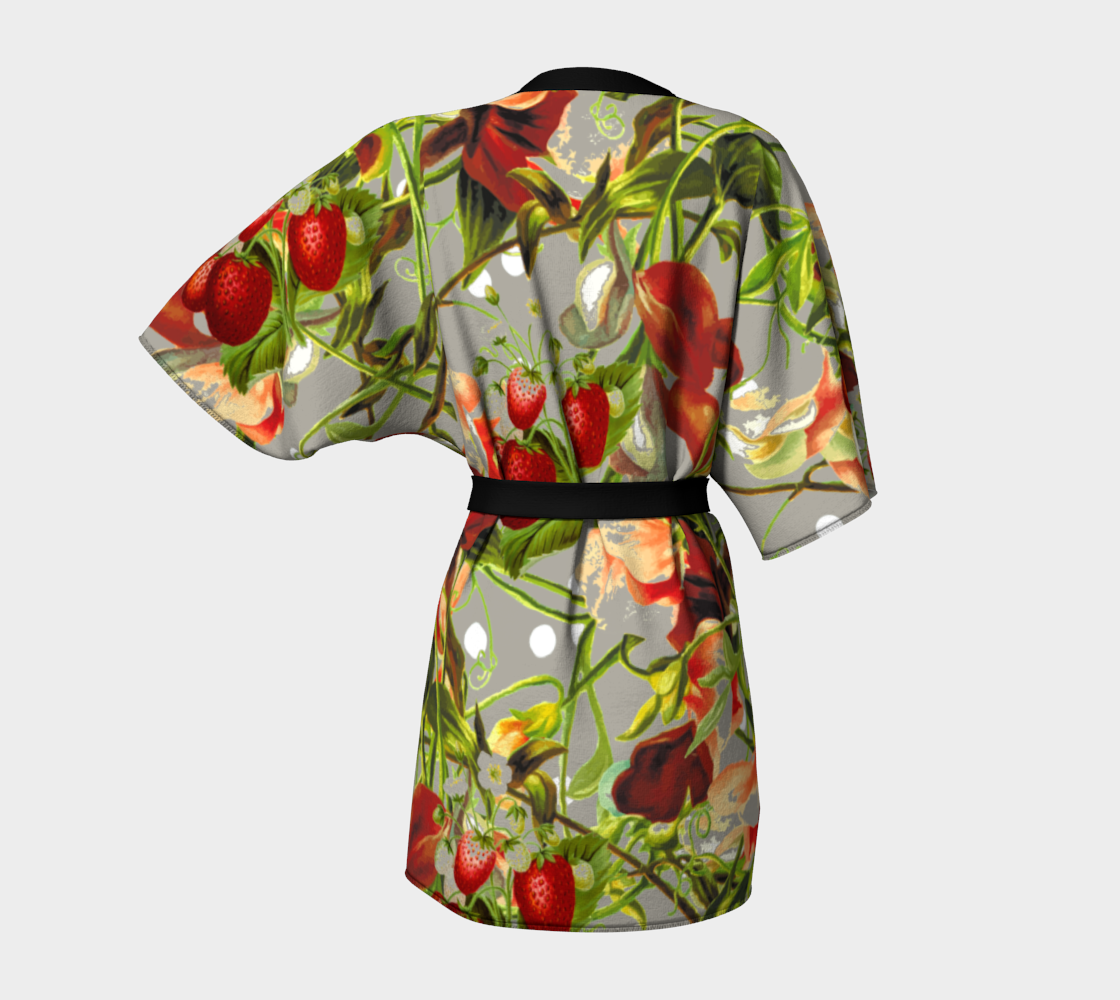 fruit blossom gray Kimono