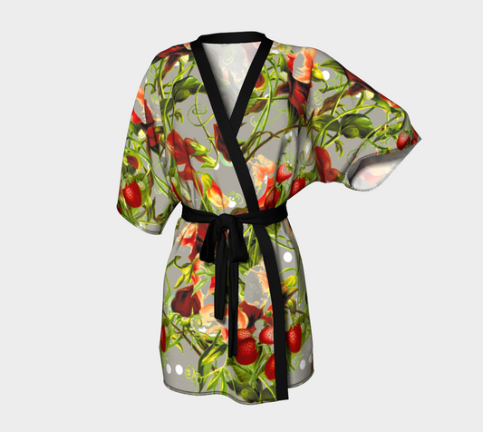 fruit blossom gray Kimono