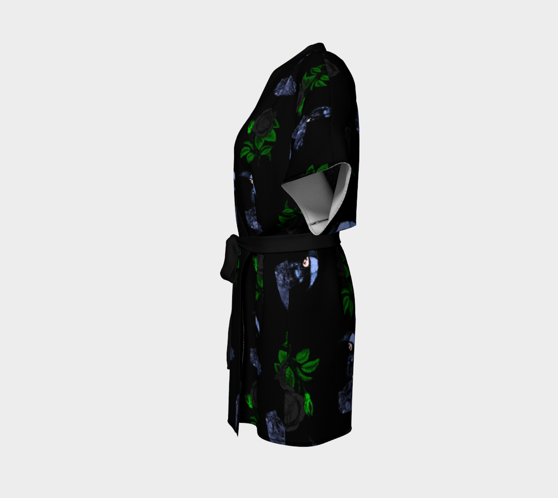 gothic girl rose black pattern Kimono