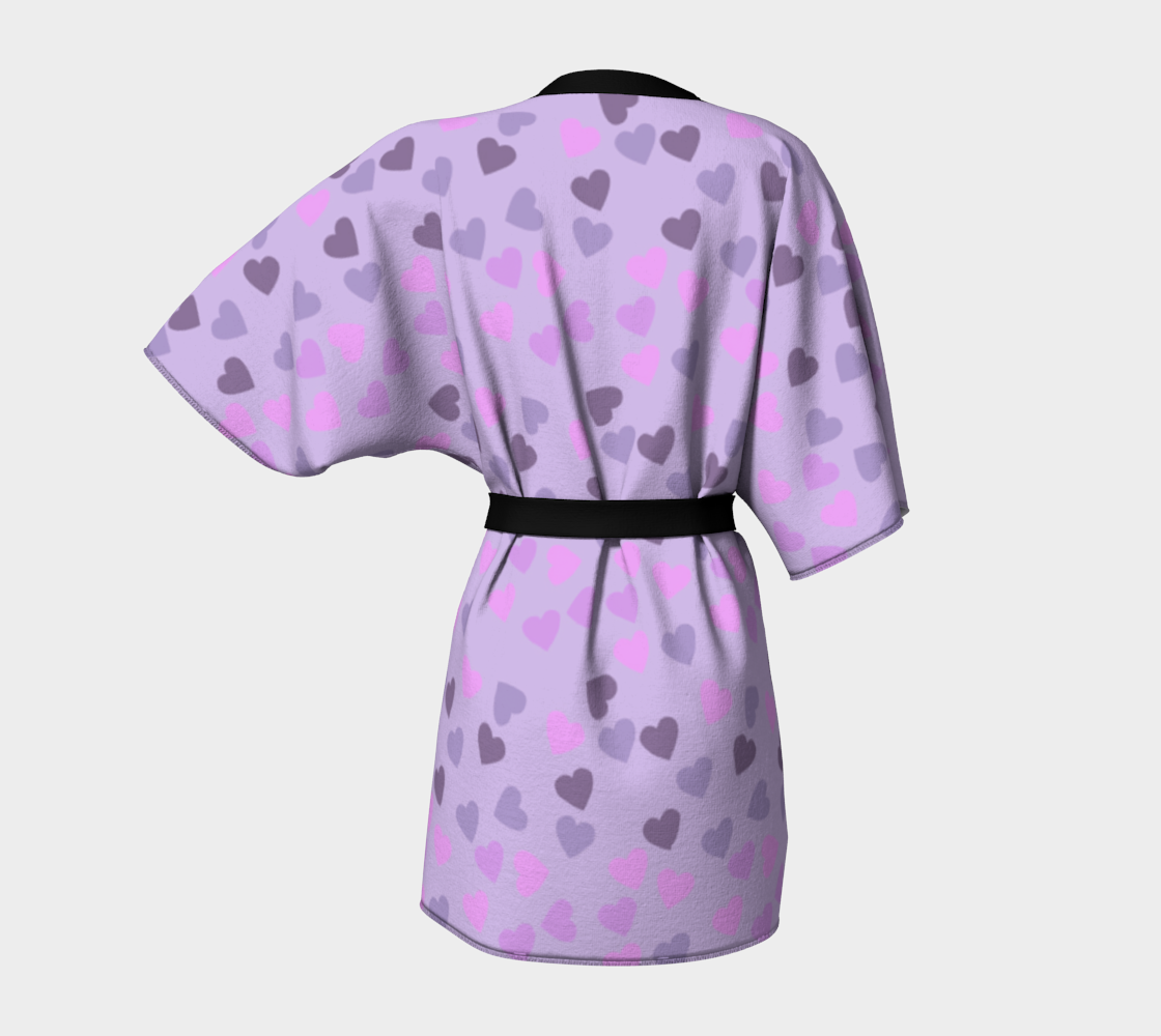 heart drops violet Kimono