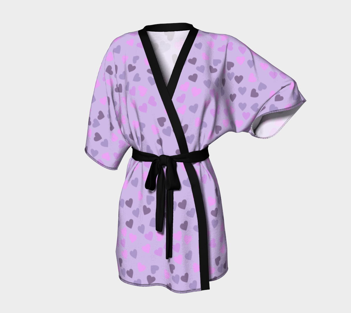 heart drops violet Kimono