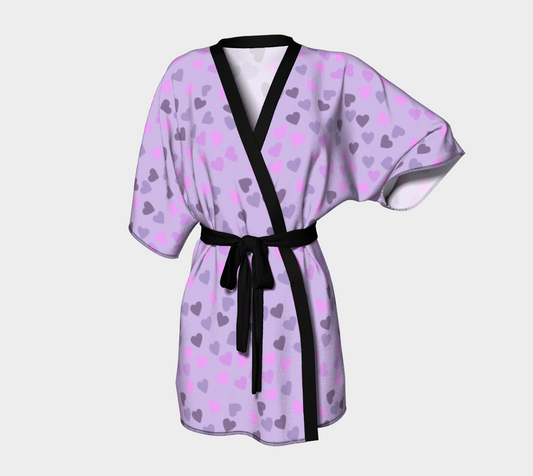 heart drops violet Kimono