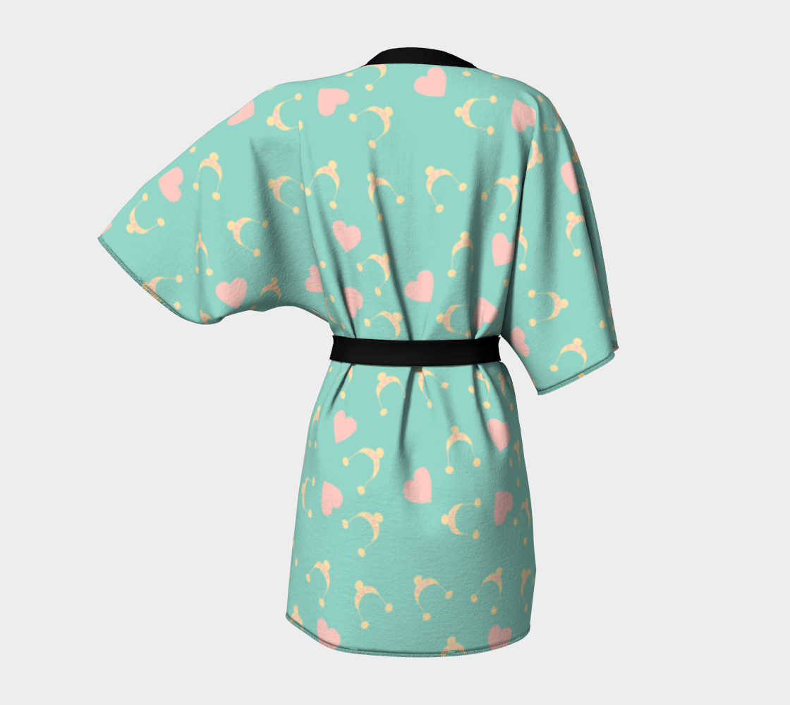 teal hearts and hats Kimono