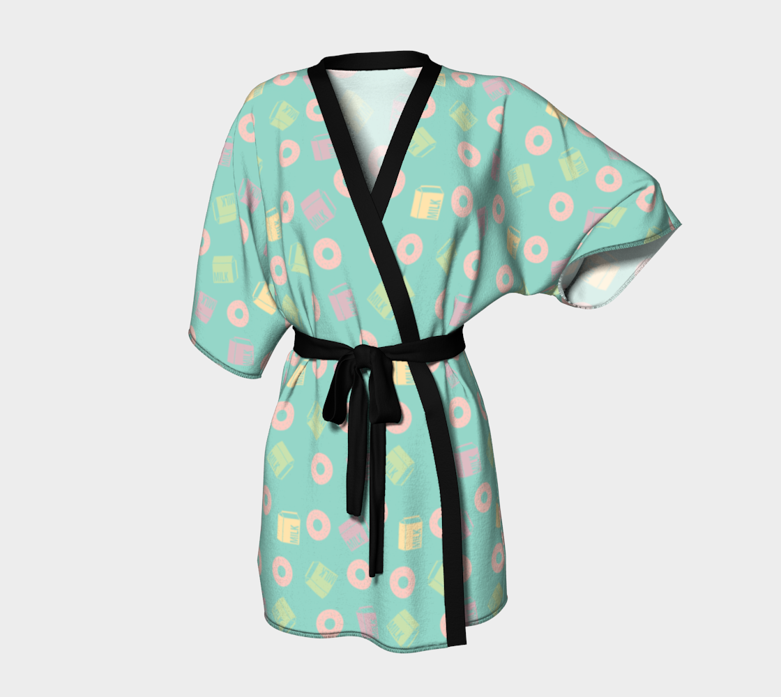 teal donuts and milk Kimono