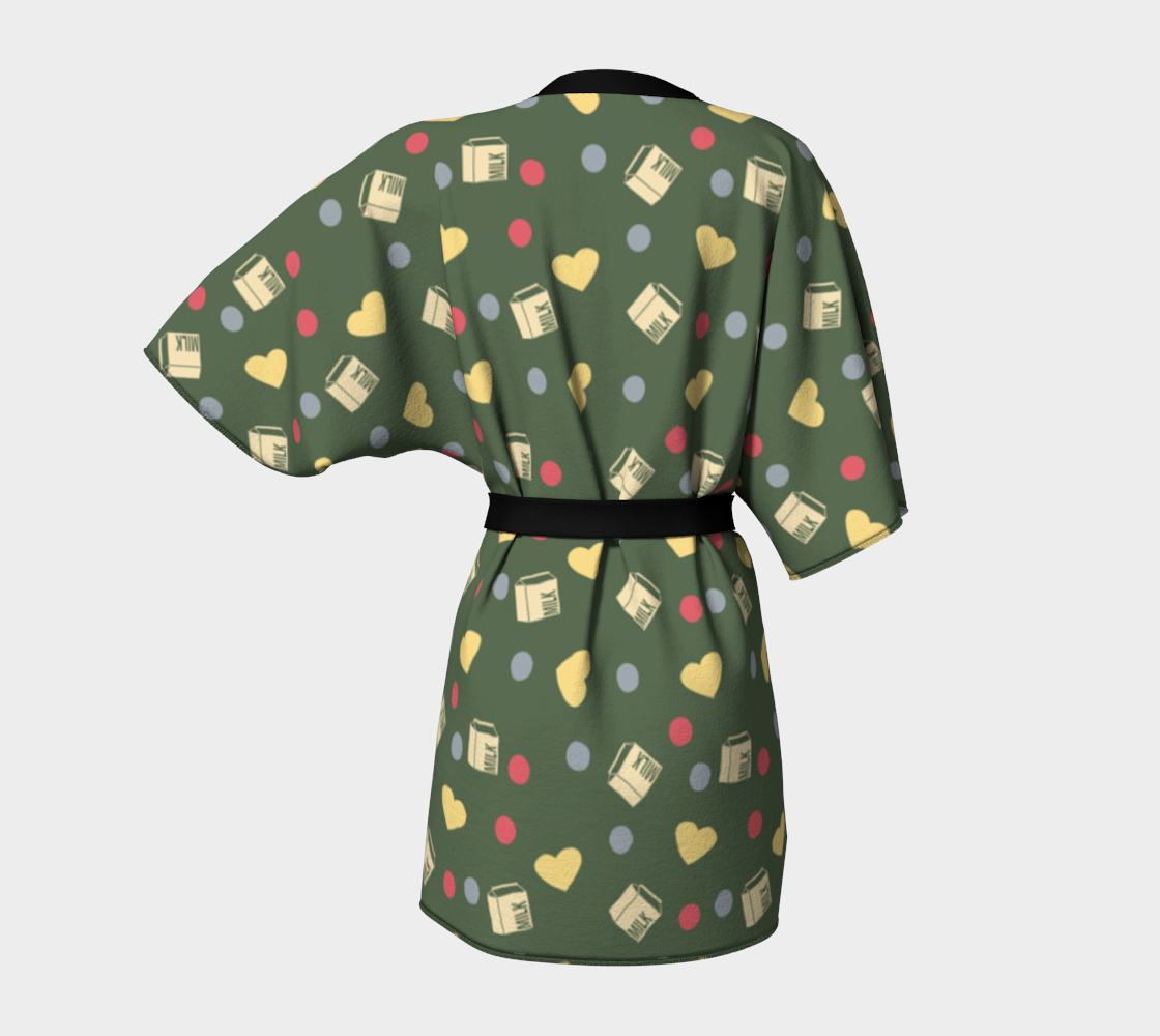 green milk hearts Kimono