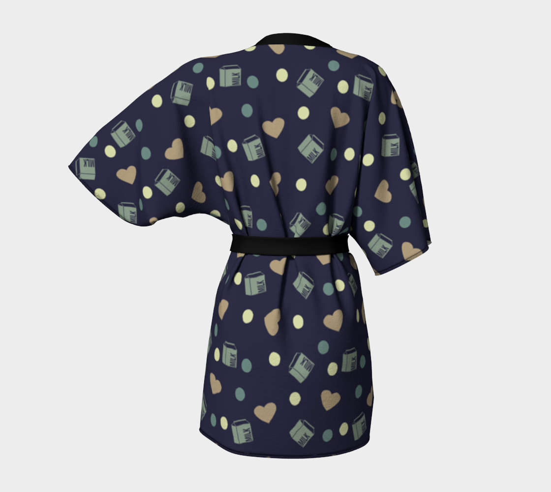 blue milk hearts Kimono