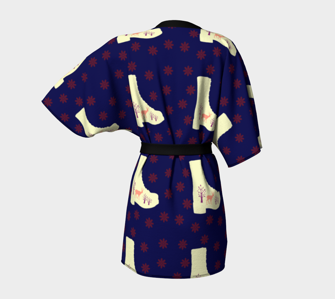 navy boots Kimono