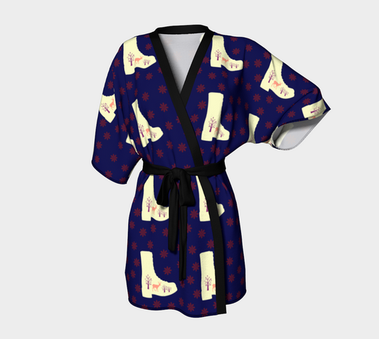 navy boots Kimono