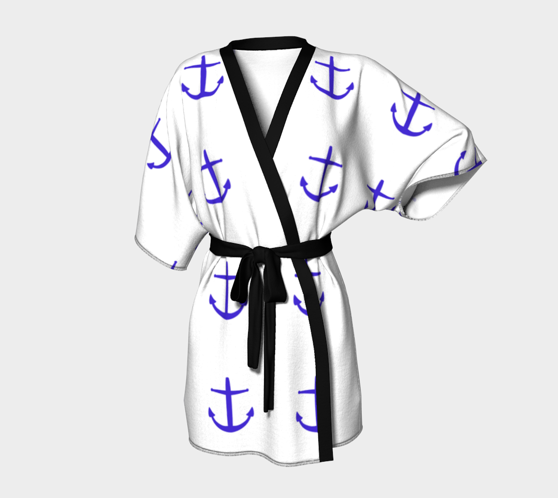 royal anchors on white Kimono