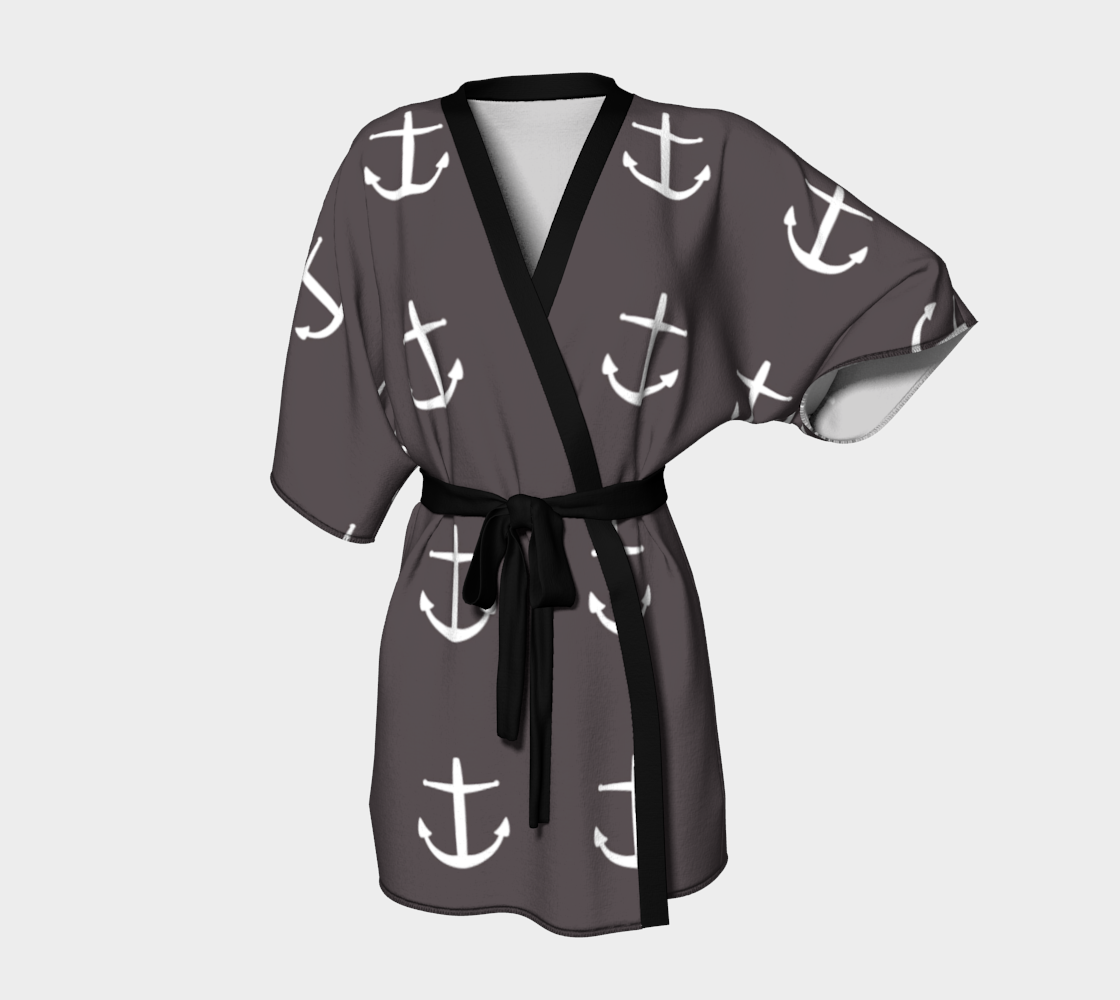 grey anchors Kimono