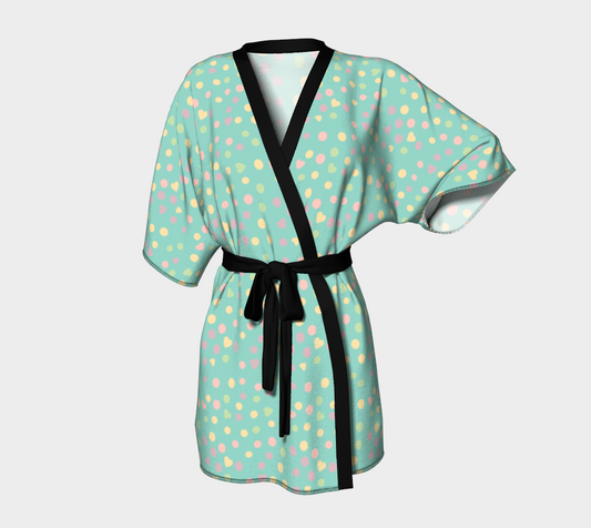 light teal hearts Kimono