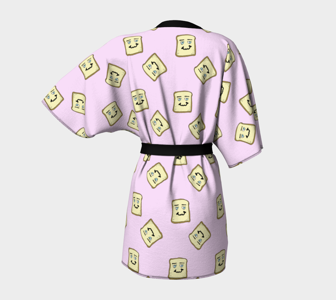 happy toast pink Kimono