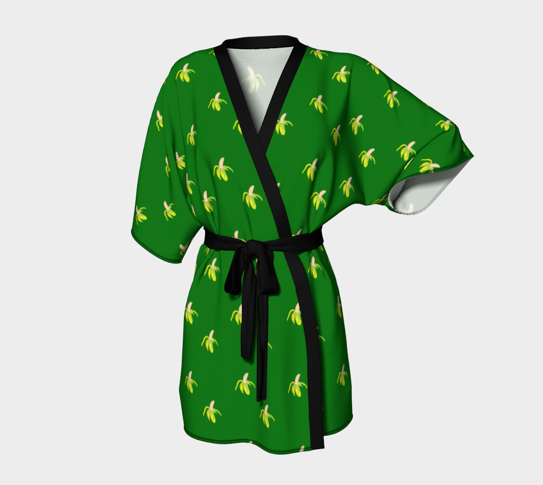 peeled banana on green Kimono