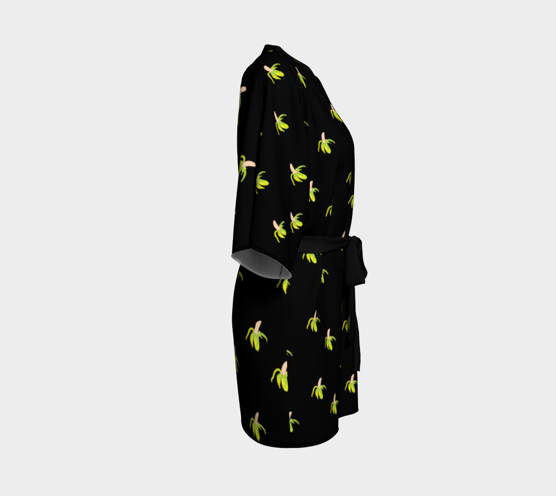 peeled banana on black Kimono