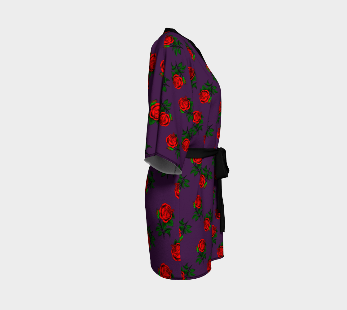 red roses purple Kimono