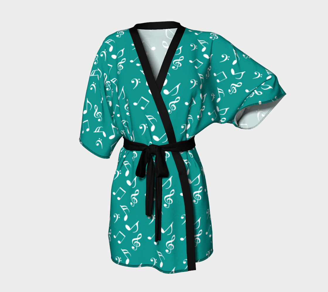 teal music Kimono