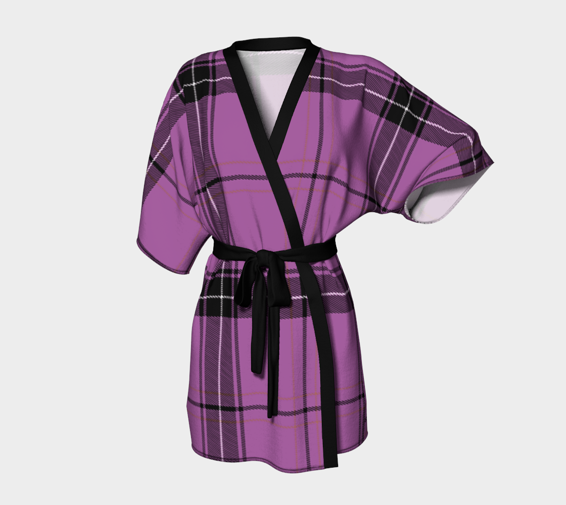 lilac plaid Kimono